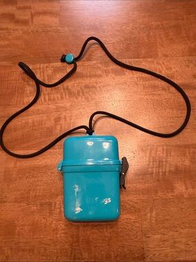 SixFlags Turquoise Waterproof Case for Valuables with Neck Cord
